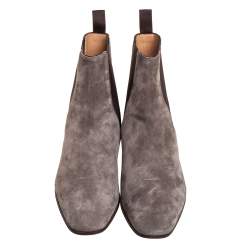 Christian Louboutin Grey Suede Samson Chelsea Boot Size 41