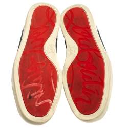 Pre Owned Christian Louboutin Blue Suede And Leather Louis Junior Sneakers Size 42
