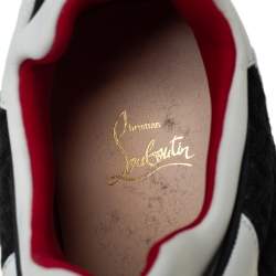 مملوكة مسبقًا Christian Louboutin White/Black Fabric And Mesh Low Top Sneaker Size 42.5