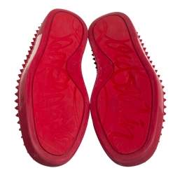 Christian Louboutin Red Python Pik Boat Slip On Sneakers Size 41  