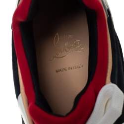 Pre Owned حذاء رياضي كريستيان لوبوتان منخفض من أعلى أورليان قماش وجلد متعدد الألوان مقاس 40.5