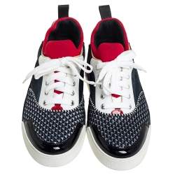 Pre Owned حذاء رياضي كريستيان لوبوتان منخفض من أعلى أورليان قماش وجلد متعدد الألوان مقاس 40.5