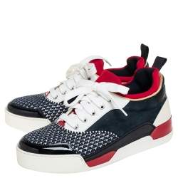 Pre Owned حذاء رياضي كريستيان لوبوتان منخفض من أعلى أورليان قماش وجلد متعدد الألوان مقاس 40.5