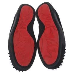 Pre Owned Christian Louboutin Black Suede Spike Cap Toe Louis Junior Sneakers Size 44