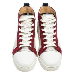 Pre Owned Christian Louboutin Multicolor Leather and Suede Orlato High Top Sneakers Size 42