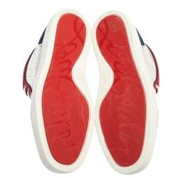 Pre Owned Christian Louboutin Multicolor Leather and Suede Orlato High Top Sneakers Size 42