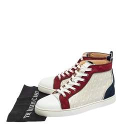 Pre Owned Christian Louboutin Multicolor Leather and Suede Orlato High Top Sneakers Size 42