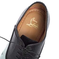 Pre Owned Christian Louboutin Multicolor Embossed Leather And Printed Fabric Greggo Lace Up Oxford Size 42