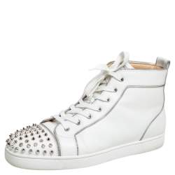 Christian Louboutin Louis Leather High-Top White high top sneakers - Sneak  in Peace