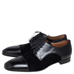 Pre Owned Christian Louboutin Black Leather and Suede Daviol Derby Size 43