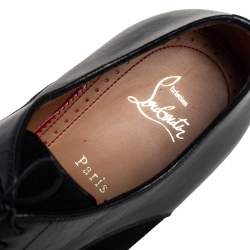 Pre Owned Christian Louboutin Black Leather and Suede Daviol Derby Size 43