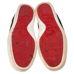 مملوكة مسبقًا حذاء رياضي كريستيان لوبوتان سليب أون ترينر سويدي أسود مزخرف مقاس 42