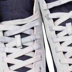 Christian Louboutin Denim Fabric Lou Degra Spiked High Top Sneakers Size 44