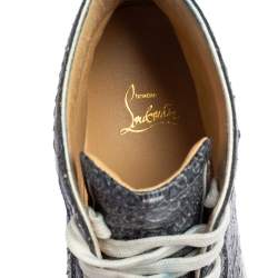 Christian Louboutin Blue/White Python Rantus Orlato High Top Sneakers Size 44
