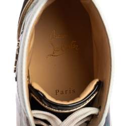 Pre Owned Christian Louboutin Multicolor Patent Leather and Suede Louis Orlato High Top Sneakers Size 42
