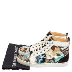 Pre Owned Christian Louboutin Multicolor Patent Leather and Suede Louis Orlato High Top Sneakers Size 42