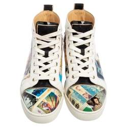 Pre Owned Christian Louboutin Multicolor Patent Leather and Suede Louis Orlato High Top Sneakers Size 42