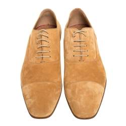 مملوكة مسبقًا حذاء أكسفورد كريستيان لوبوتان رباط جرغو سويدي بني مقاس 43.5