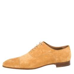 مملوكة مسبقًا حذاء أكسفورد كريستيان لوبوتان رباط جرغو سويدي بني مقاس 43.5