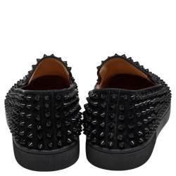 Christian Louboutin Black Suede Dandelion Spikes Sneakers Size 40.5