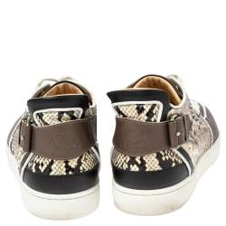 Pre Owned حذاء رياضي كريستيان لوبوتان منخفض من أعلى ترنس جلد وجلد ثعبان متعدد الألوان مقاس 42