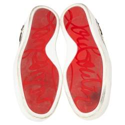 Pre Owned حذاء رياضي كريستيان لوبوتان منخفض من أعلى ترنس جلد وجلد ثعبان متعدد الألوان مقاس 42