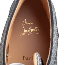 مملوكة مسبقًا Christian Louboutin Silver Glitter Disco Ball Rantus Orlato High Top Sneakers Size 44.5