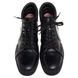 Pre Owned حذاء رياضي  كريستيان لوبوتان رانتاس سبايك جلد أسود مقاس 45