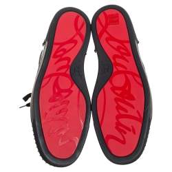 Pre Owned حذاء رياضي كريستيان لوبوتان رانتاس سبايك جلد أسود مقاس 45