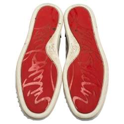 Pre Owned Christian Louboutin Multicolor Patent Leather And Leather Louis Spikes Toe High Top Sneakers Size 44