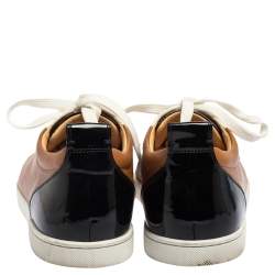 Pre Owned Christian Louboutin Tri Color Leather Louis Spikes Low Top Sneakers Size 44
