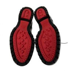 Pre Owned Christian Louboutin Black Leather Sopeter Oxfords Size 44.5