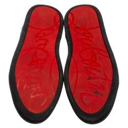 Pre Owned Christian Louboutin Black Leather, Suede and Fabric Aurelien Sneakers Size 44