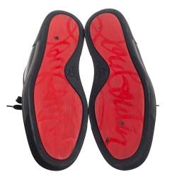 مملوكة مسبقًا Christian Louboutin Black Leather Louis Strass High Top Sneakers Size 43.5