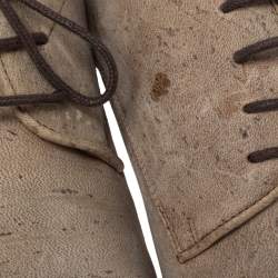 Christian Louboutin Beige Suede Brogue Metal Cap Toe Gareth Derby Size 41.5