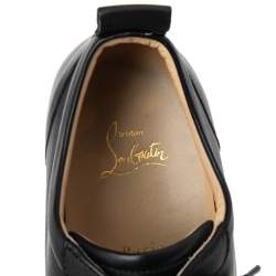 Pre Owned Christian Louboutin Black Leather Louis Junior Sneakers Size 42.5
