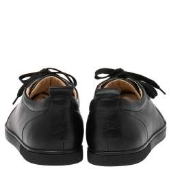 Pre Owned Christian Louboutin Black Leather Louis Junior Sneakers Size 42.5