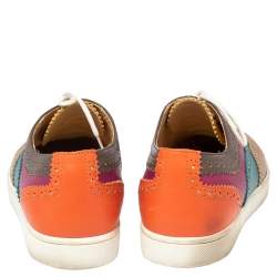 Christian Louboutin Multicolor Brogue Leather Golfito Wingtip Sneakers Size 44.5