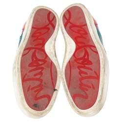 Christian Louboutin Multicolor Brogue Leather Golfito Wingtip Sneakers Size 44.5