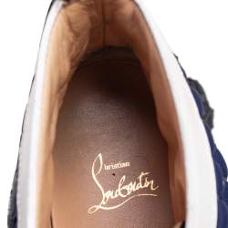 Pre Owned حذاء رياضي كريستيان لوبوتان لويز فلات مرتفع من أعلى قماش وجلد وجلد لامع متعدد الألوان مقاس 41.5