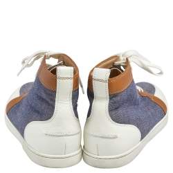 Christian Louboutin Tricolor Canvas And Leather High Top Sneakers Size 45