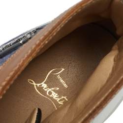 Christian Louboutin Tricolor Canvas And Leather High Top Sneakers Size 45