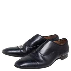 Pre Owned Christian Louboutin Black Leather Greghost Loafers Size 45.5