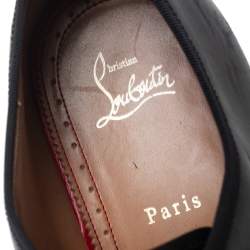 Pre Owned Christian Louboutin Black Leather Greghost Loafers Size 45.5