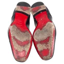 Pre Owned Christian Louboutin Black Leather Greghost Loafers Size 45.5