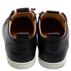 Pre Owned Christian Louboutin Black Leather F.A.V Slip-On Sneakers Size 43