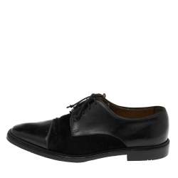 Christian Louboutin Black Leather and Suede Daviol Derby Size 41.5