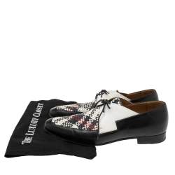 Christian Louboutin Multicolor Woven Leather Greggo Lace Up Oxfords Size 41