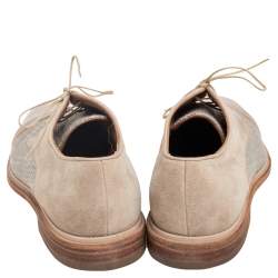 Christian Louboutin Beige Suede, Leather and Knit Fabric Bruno Orlato Derby Size 40.5
