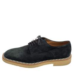 Christian Louboutin Navy Blue Suede Lace-Up Derby Size 41.5